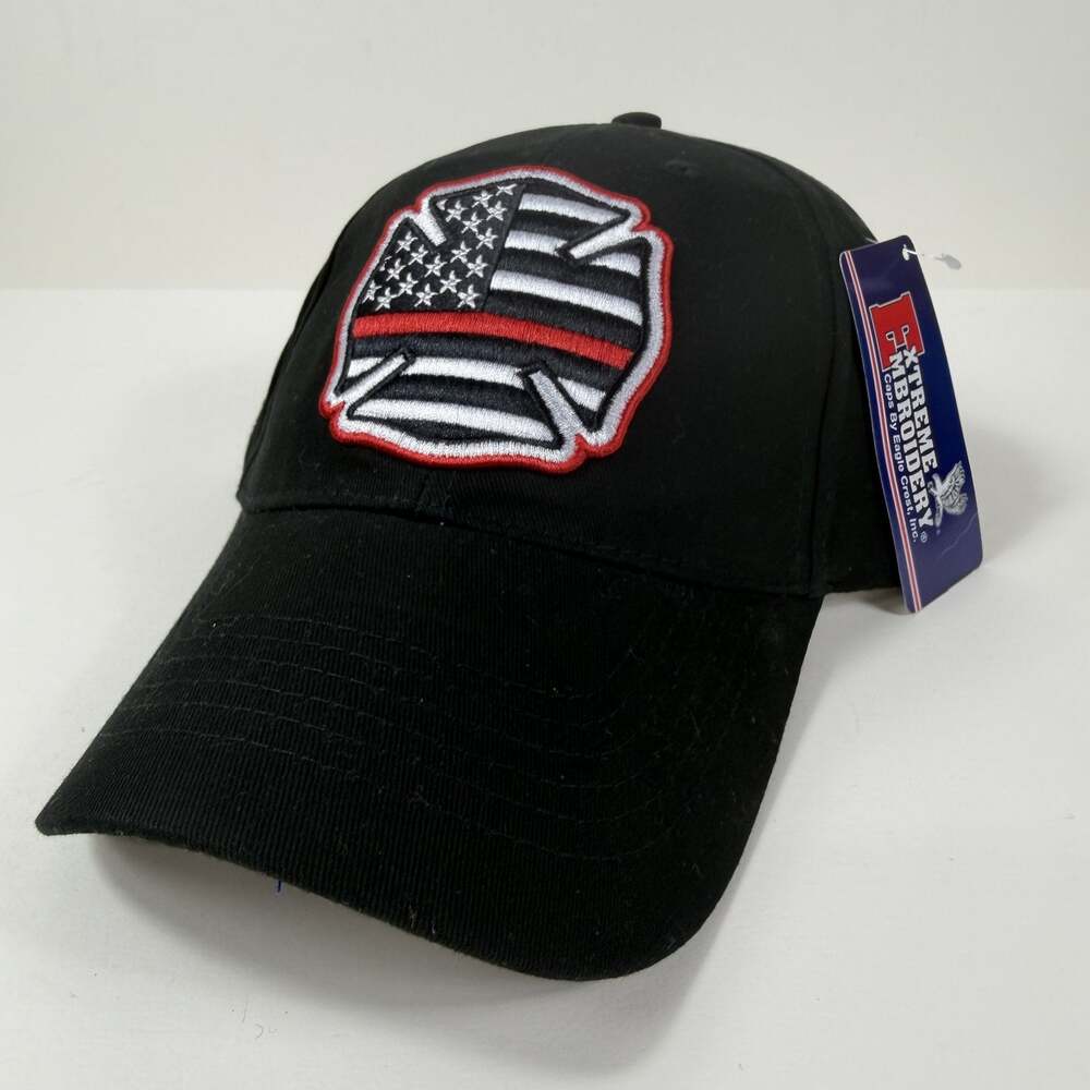 Thin Red Line Firefighter Maltese Cross US Flag